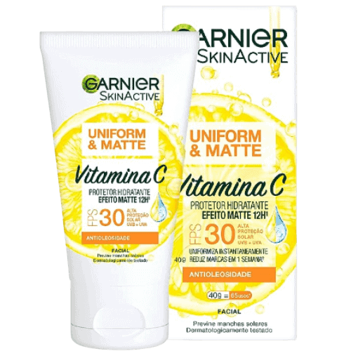 Protetor Hidratante Facial Uniform _ Matte Vitamina C FPS 30 - Garnier