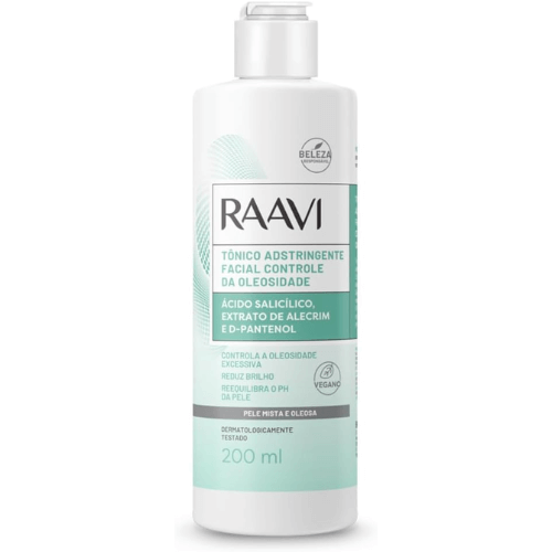Tônico Adstringente Facial Controle da Oleosidade Pele Mista e Oleosa - Raavi