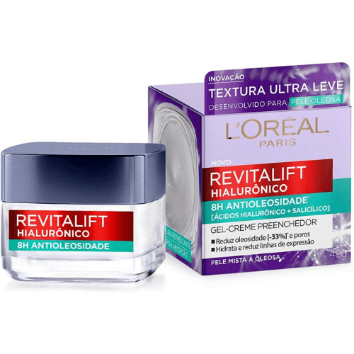 Gel Creme Hidratante Antioleosidade Revitalif Hialurônico - L’Oréal Paris