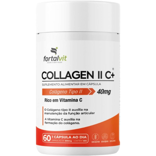 Colágeno Tipo 2 Alto Teor Vitamina C, E e Complexo B - Fortalvit